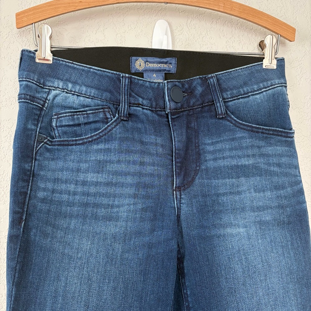 Democracy Women's SZ 4 Ab Solution Mid Rise Stretch Dark Denim Boot Cut Jeans - Picture 5 of 8